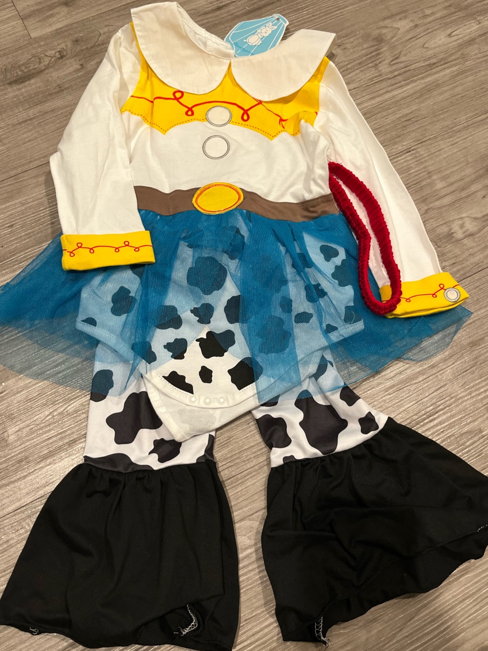 Toy Story Cowgirl Jessie Costume Dress-Up in White, Blue & Black